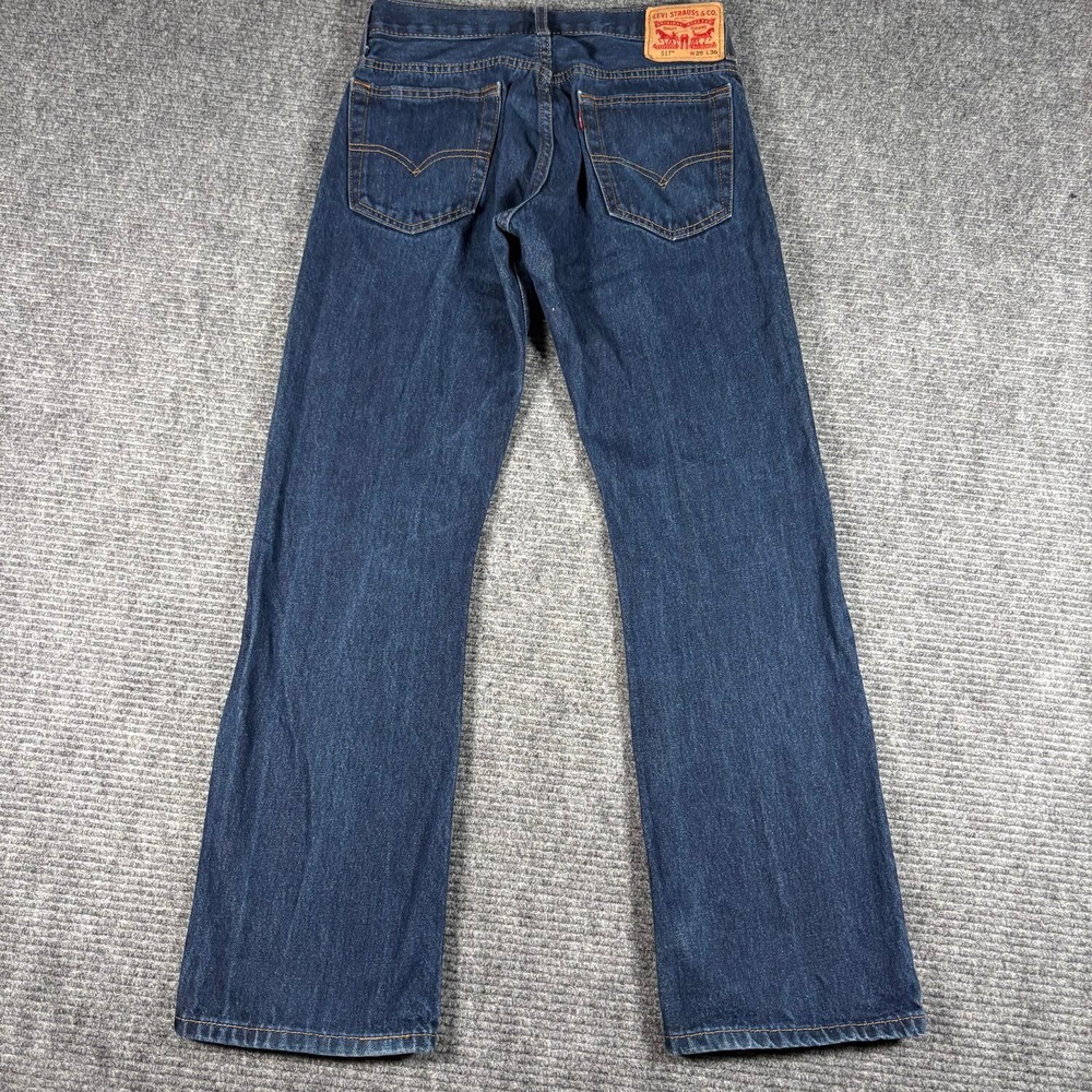 Levi's 517 Bootcut Jeans Mens 29x30 Dark Wash Blue Excellent Slim Fit Denim